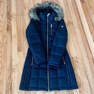 Michael Kors navy long puffer jacket women’s size XS